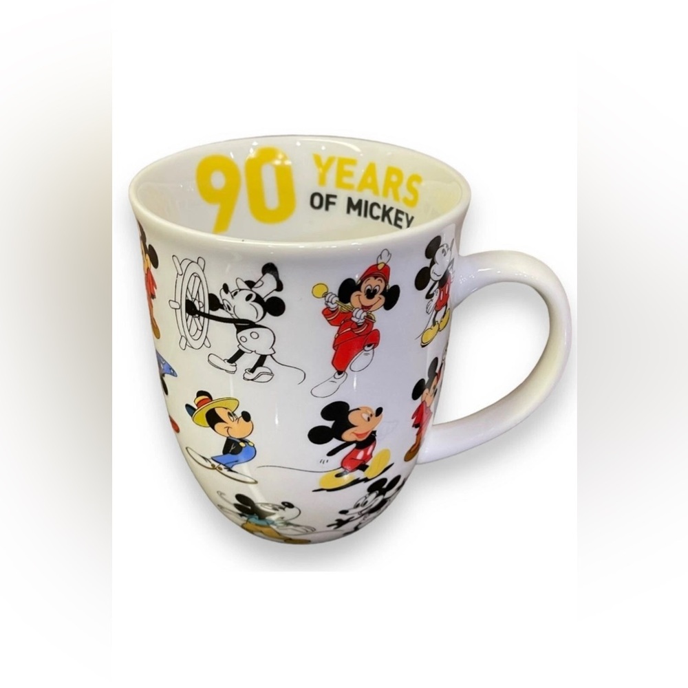 Disney Mickey Mouse 90 Years Mug - White and Yellow